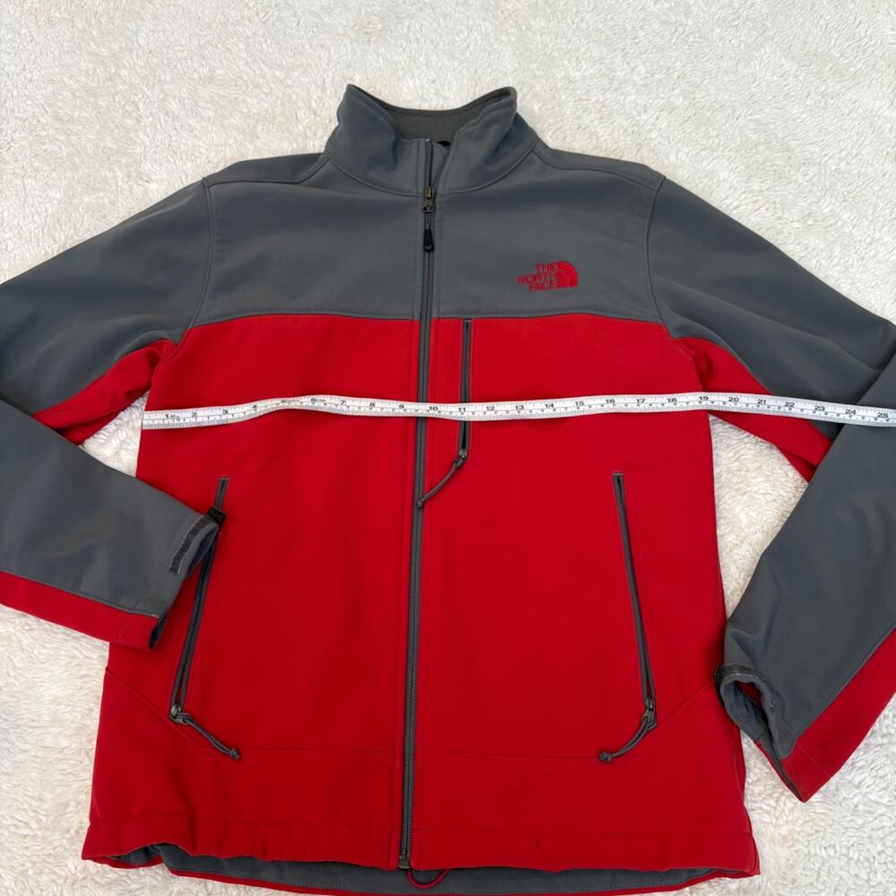 North Face Mens Apex Softshell Jacket Full Zip Windwall Red/Grey Gorpcore Sz S - Picture 3 of 7